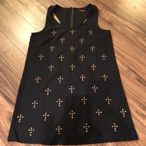 Black shift dress with bras crosses